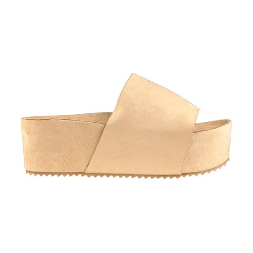 Zueco Sandalia Plataforma con Faja Ancha Korium Suede